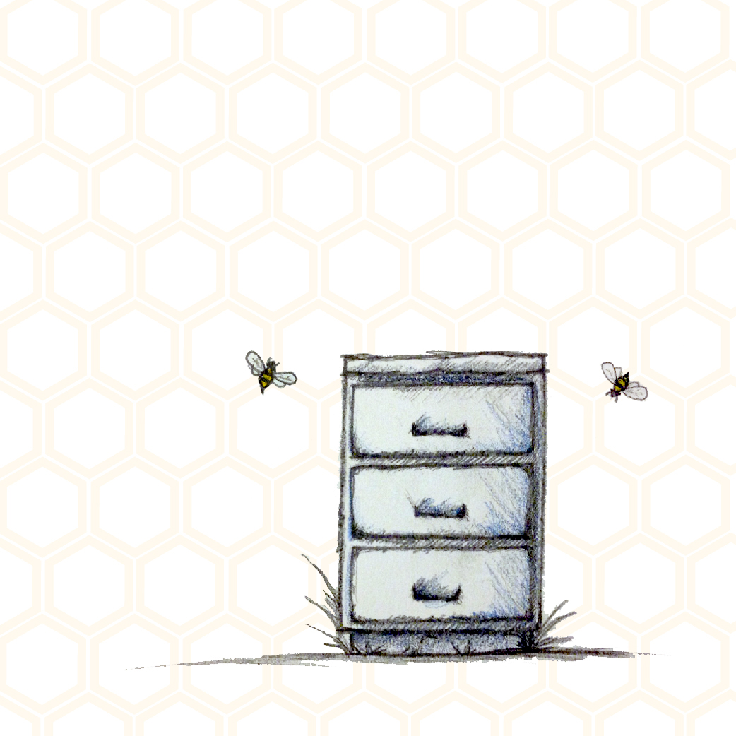 bees single page site honey hive Vermont yellow sweet illustrations