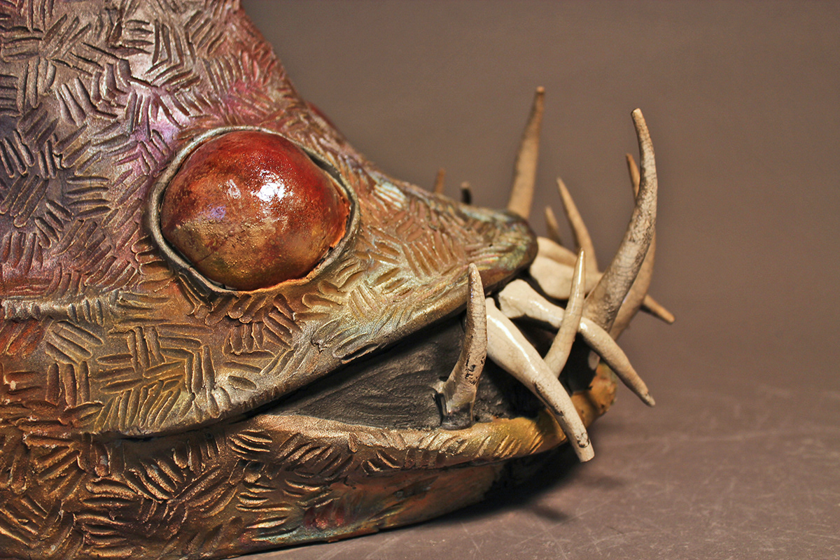 ceramics  Pottery sculpture Angler Fish