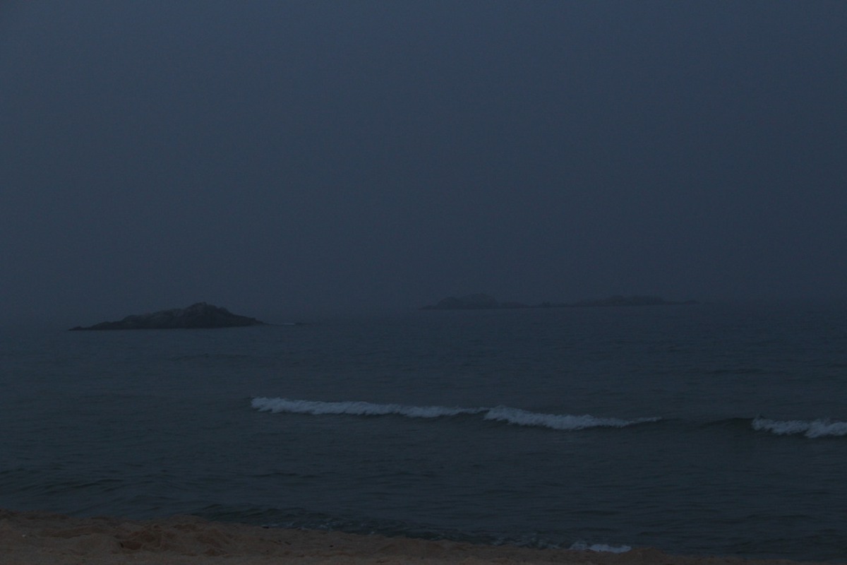 Gangneung South Korea travel photography Moody foggy ghost town twilight sunset phantom beach