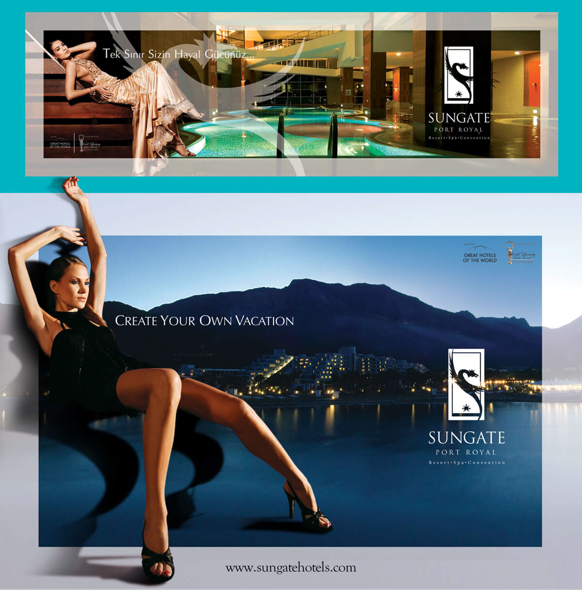 marketing visual of SUNGATE PORT ROYAL ads menu sub-brand brochure