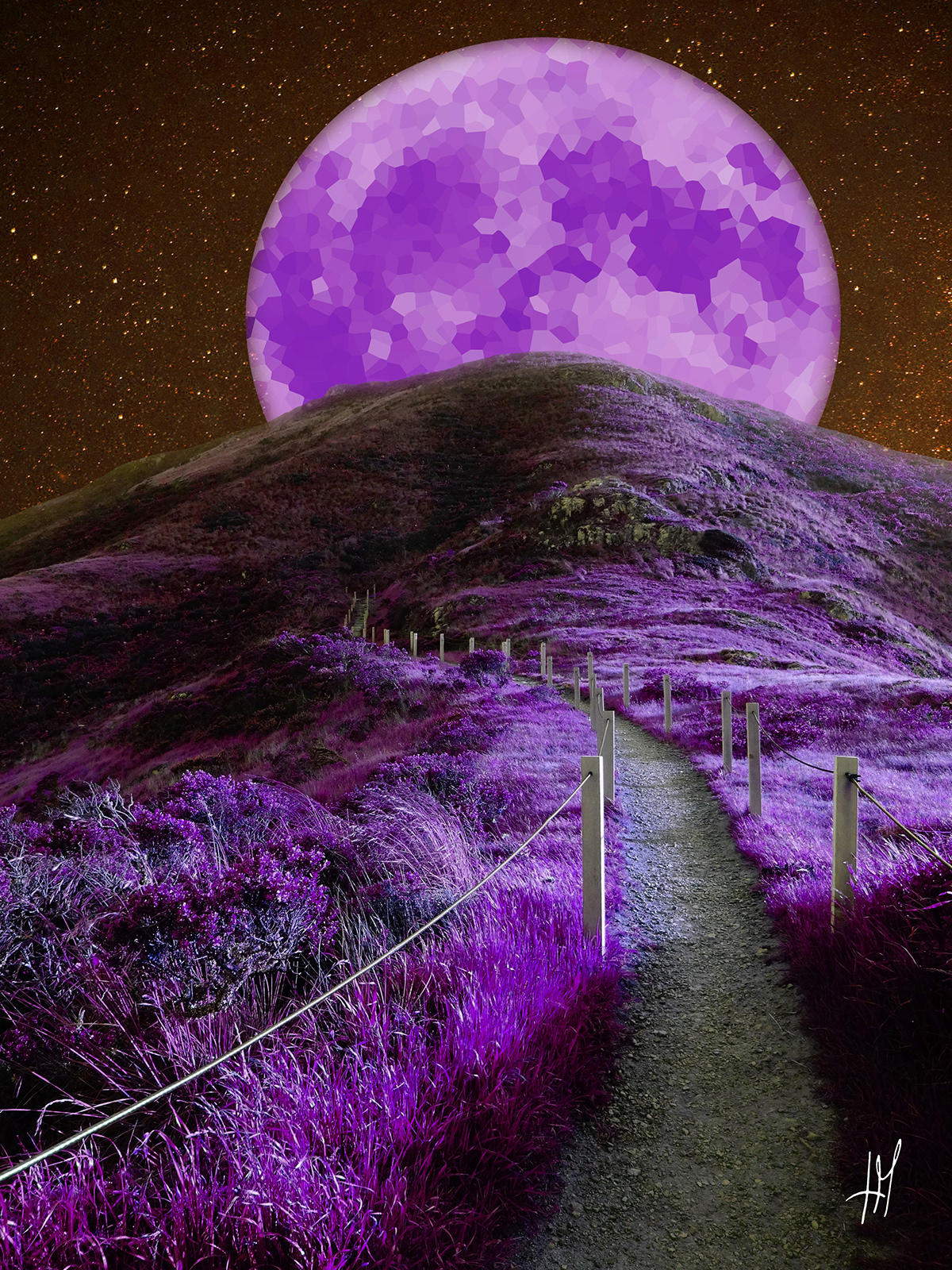 colours Digital Art  dream Glitter imaginary Landscape moon night photography