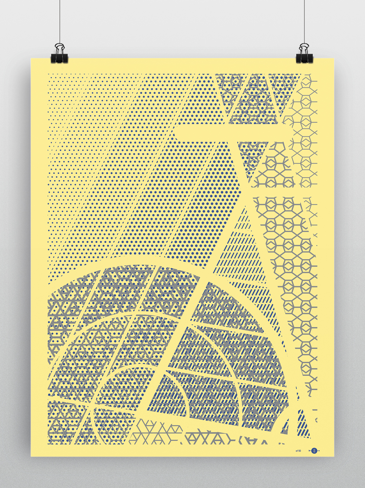 saint louis Artcrank poster Bike Bicycle color yellow metallic ink pattern