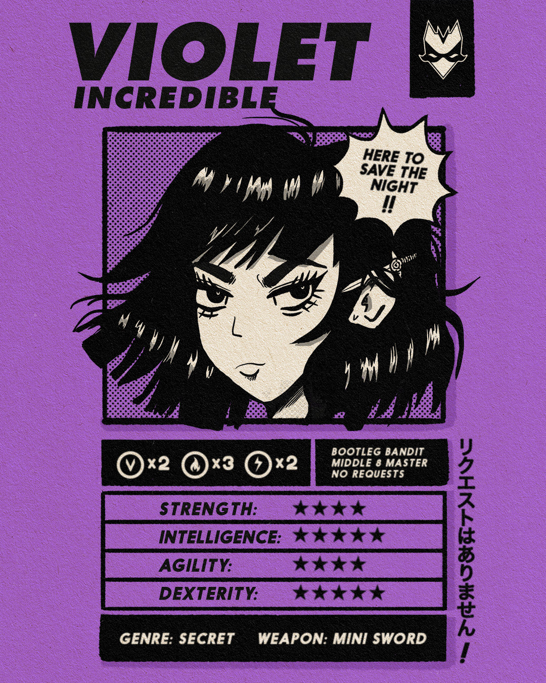 anime Character comic design dj graphics ILLUSTRATION  logo manga purple