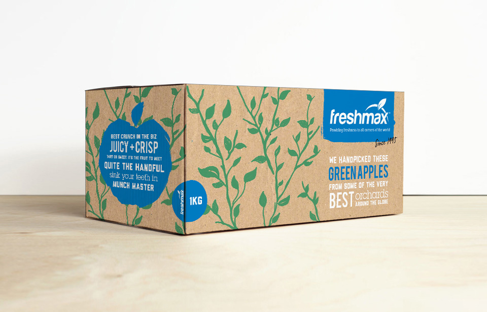 export Fruit Freshmax apple carton leaf