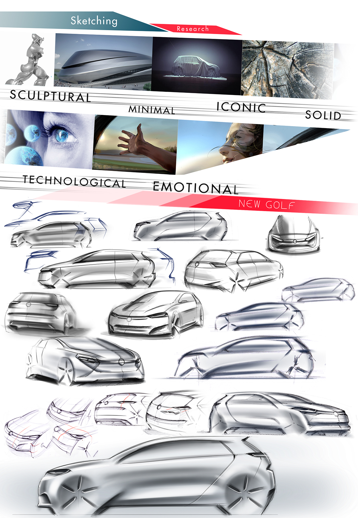 GOLF VISION 2020 volkswagen golf car design concept car vision automotive   design Golf VIII