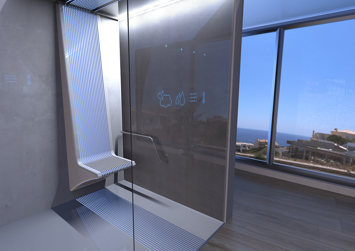 Roca SHOWER bathroom Interior product jump the gap design water moder Window glass eldery