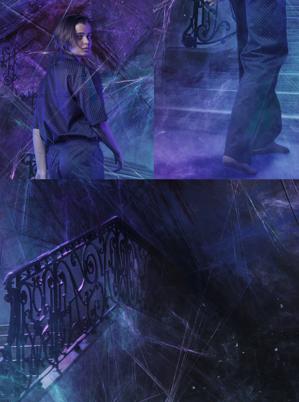 Photo Manipulation  surreal mind brain CD cover book cover artwork psychedelic dream dreamscape dreamworld surrealism blue violet