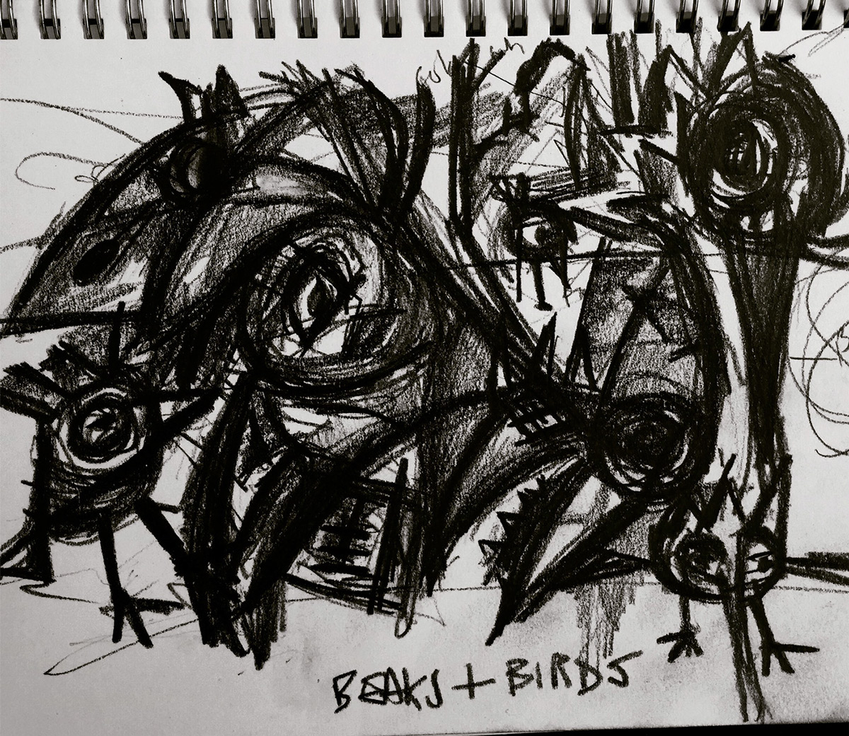 paint abstract brushes birds sketch animals creatures art