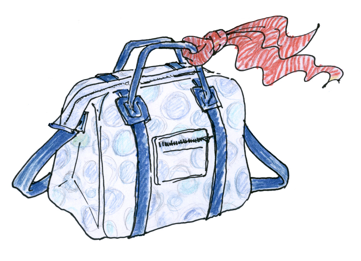 product illustration luggage travel accessories