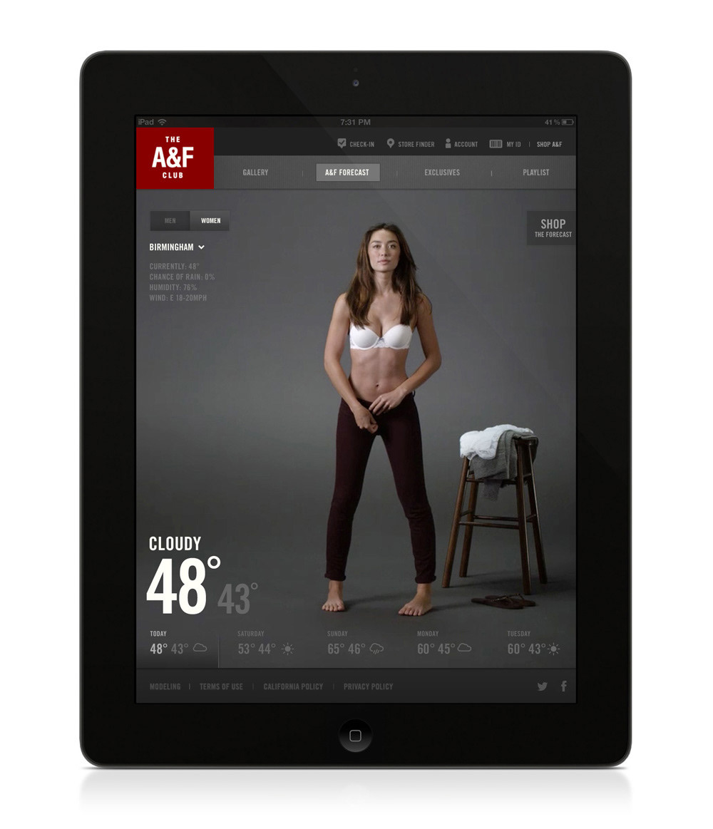 Adobe Portfolio abercrombie A&F Web Fashion  mobile Responsive Design tablet video