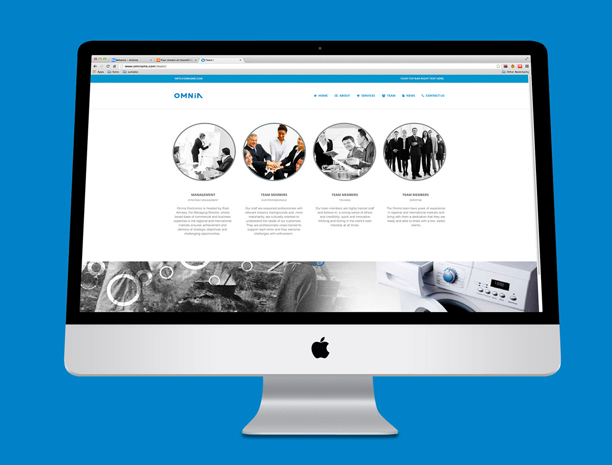 brochure catalog collaterals business card dubai Website new modern minimal White blue Electronics