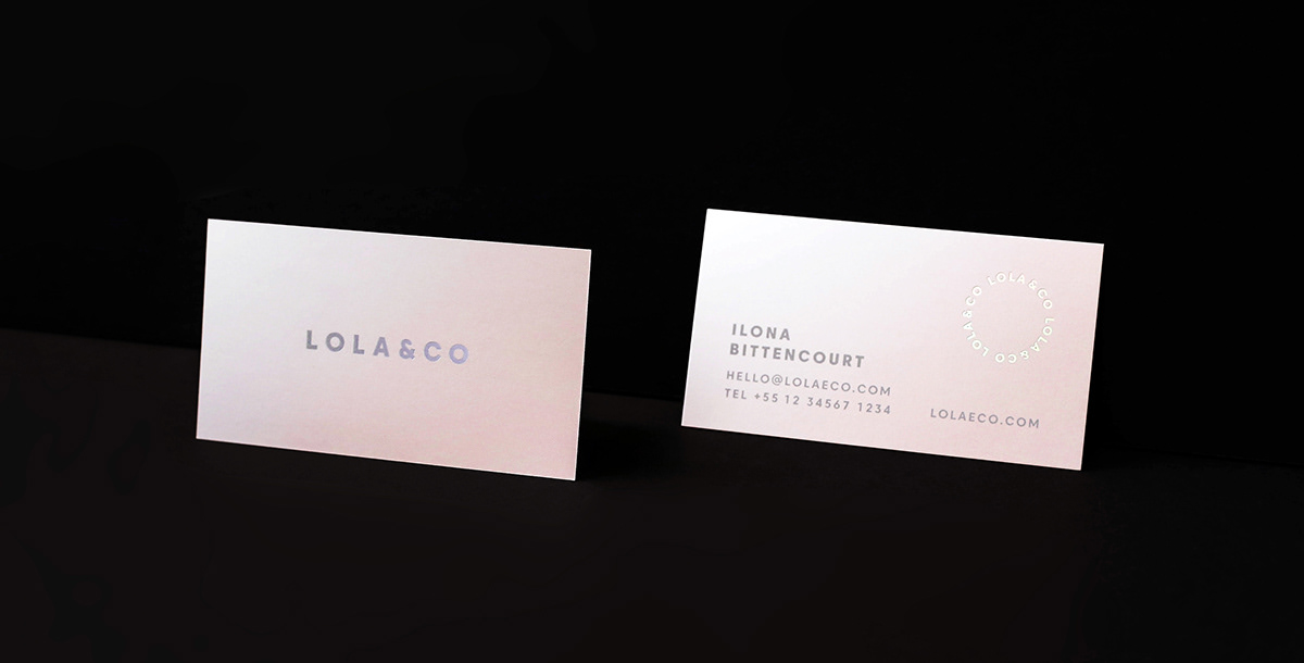 Fashion  women Logo Design design manual Packaging pink holographic business card hologram Adobe Dimension