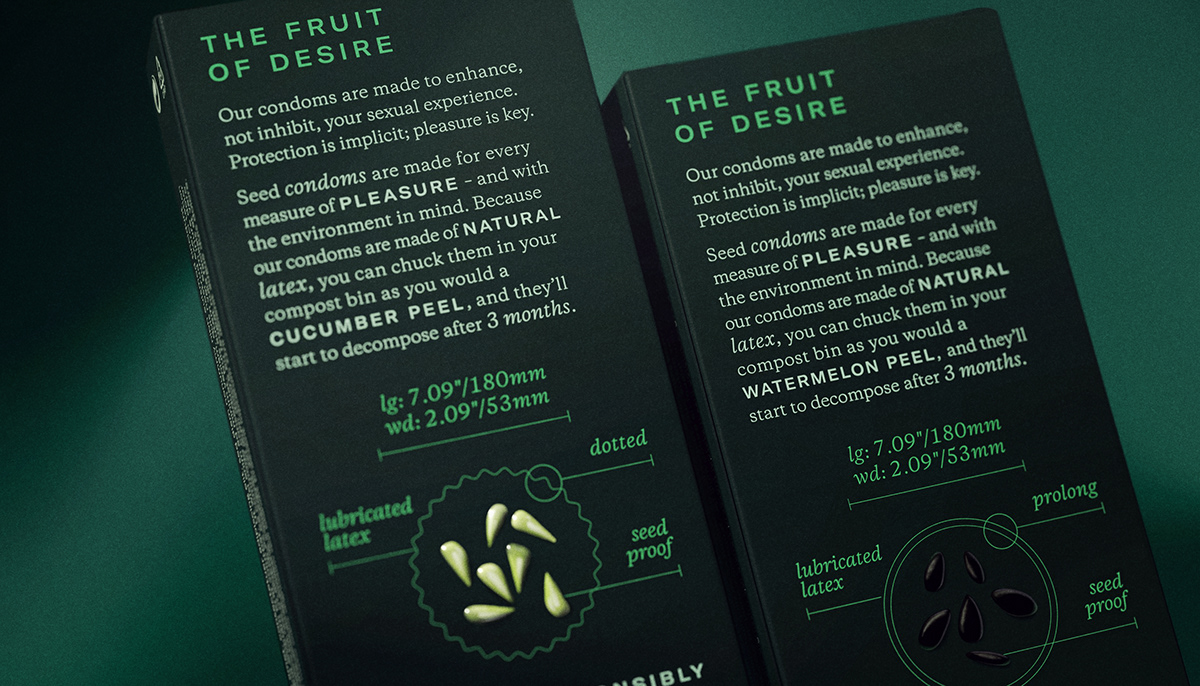 condoms desire Fruit Fruit Illustration Logo Design Packaging protection seeds sensual Sexual Wellness