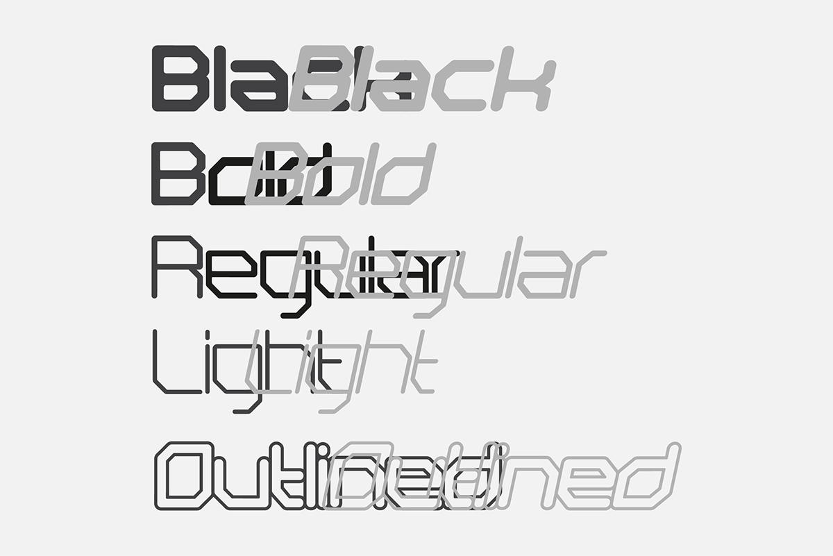 type design ampersand puncctuation words modular grid system digital Typefamily font Technology Developing modern