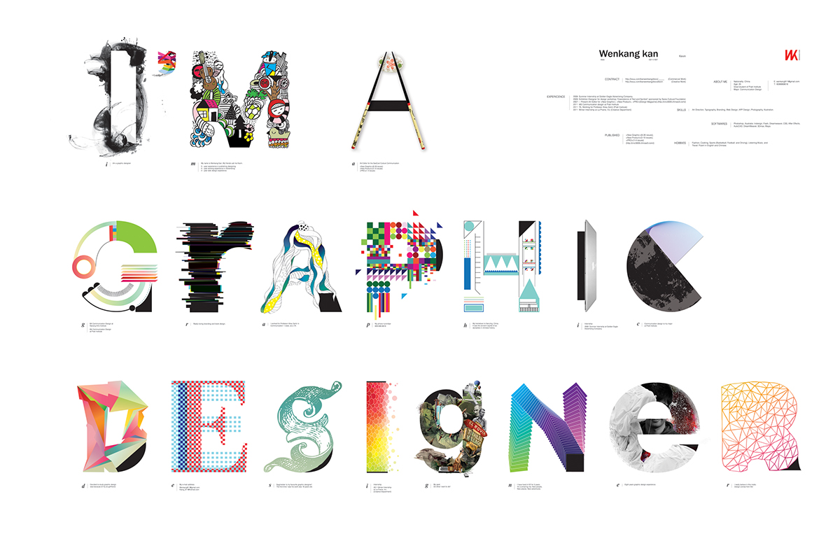 wenkang kan  self-promotion type design graphic design 