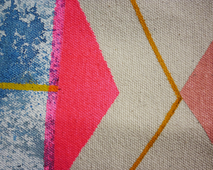 Triangles geometry geometric canvas fibers textile color midcentury mid century EAMES