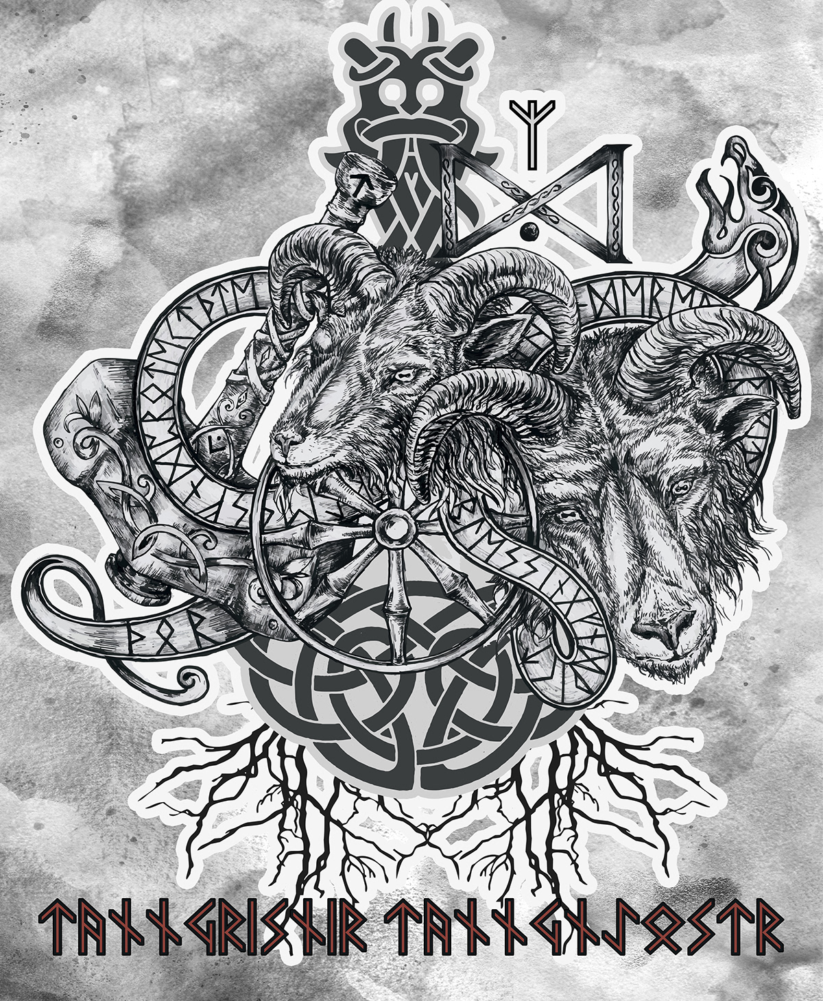 art artwork Drawing  graphic graphic design  ILLUSTRATION  merchandise mythology pagan