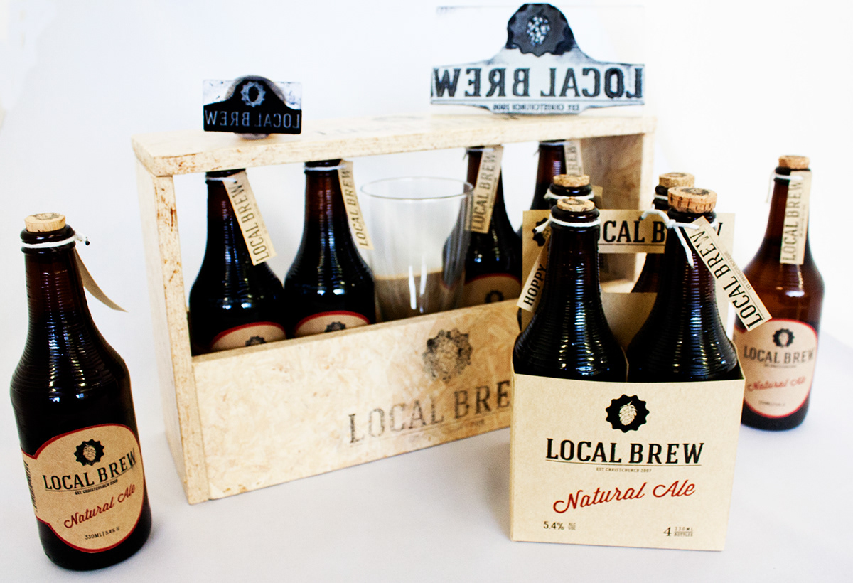 beer bottle local brew joe New Zealand drink studio project Natcoll Yoo Bee beer bottle 4 pack