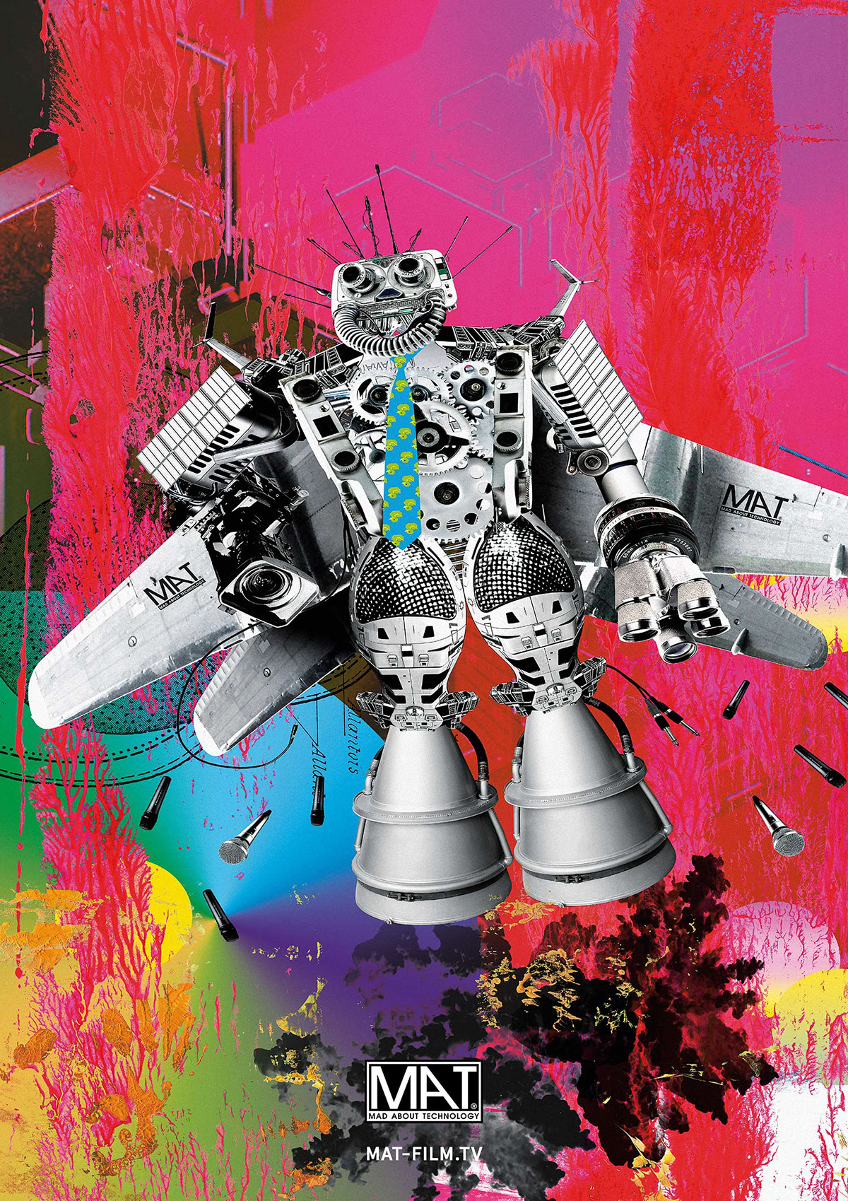 mat camera rocketandwink art collage german design madabouttechnology robots roboter