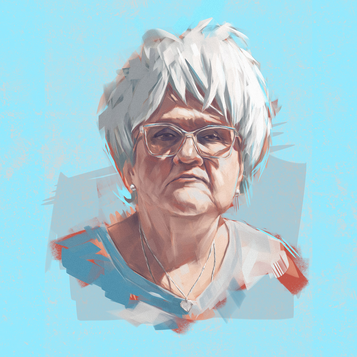 art Digital Art  digital illustration digital painting Drawing  old lady portrait Portrait Artist Portraiture woman