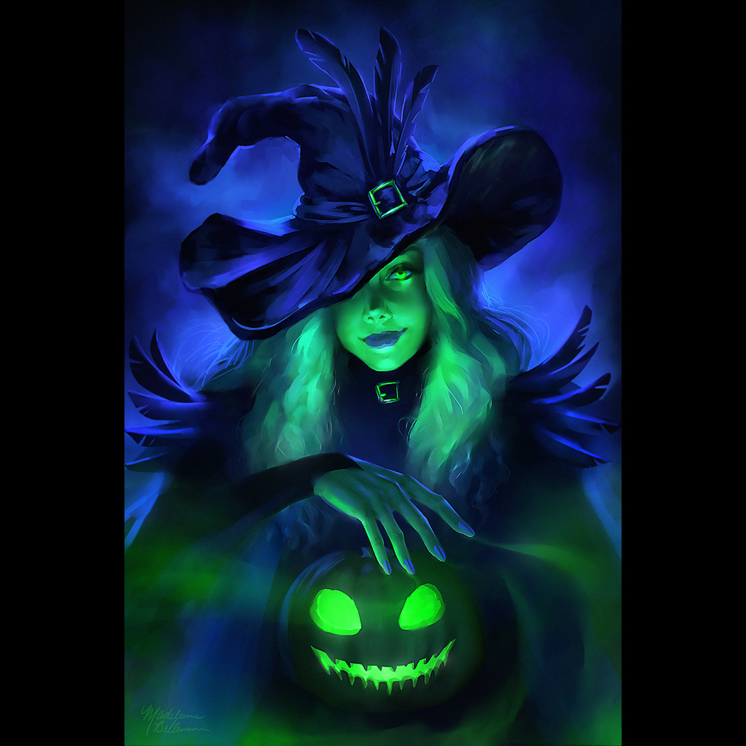 autumn Digital Art  digital painting fantasy fantasy character Halloween Happy Halloween Magic   Magical witch