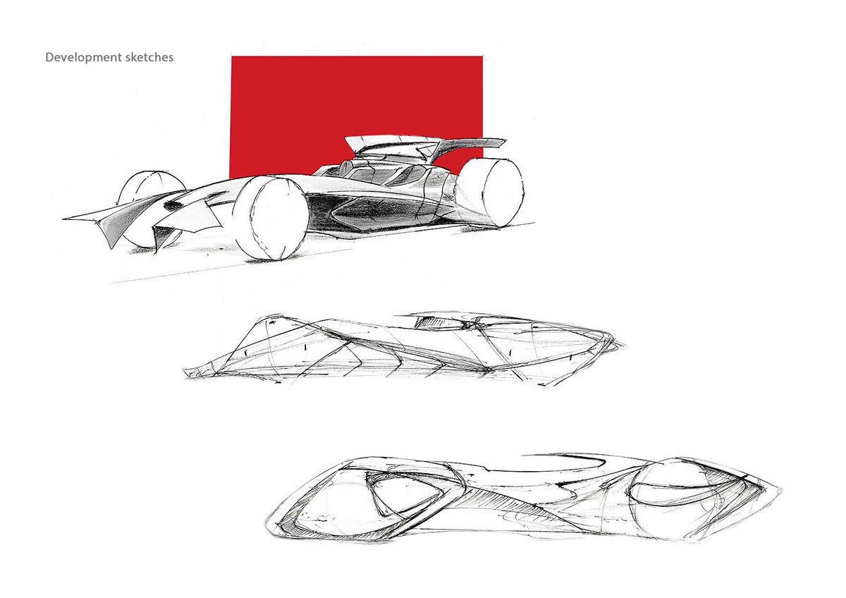 formula e 3 seater Automotive design photoshop concept design