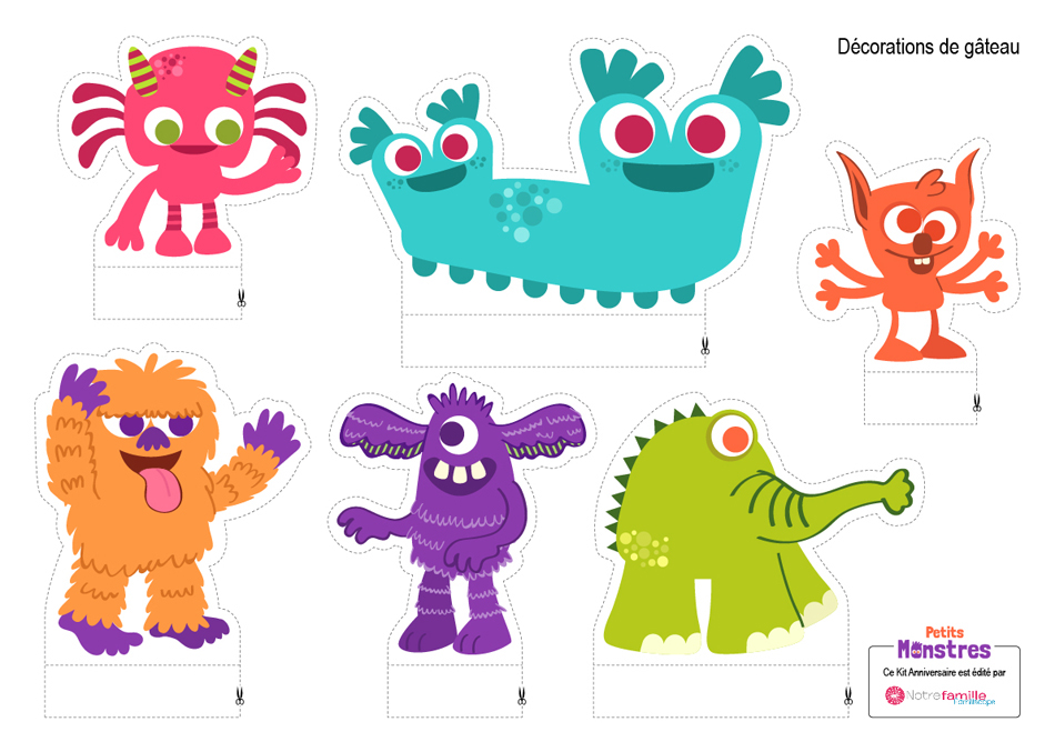 ILLUSTRATION FOR CHILDREN Birthday kit printable characters surface design pattern party favours monsters decorations