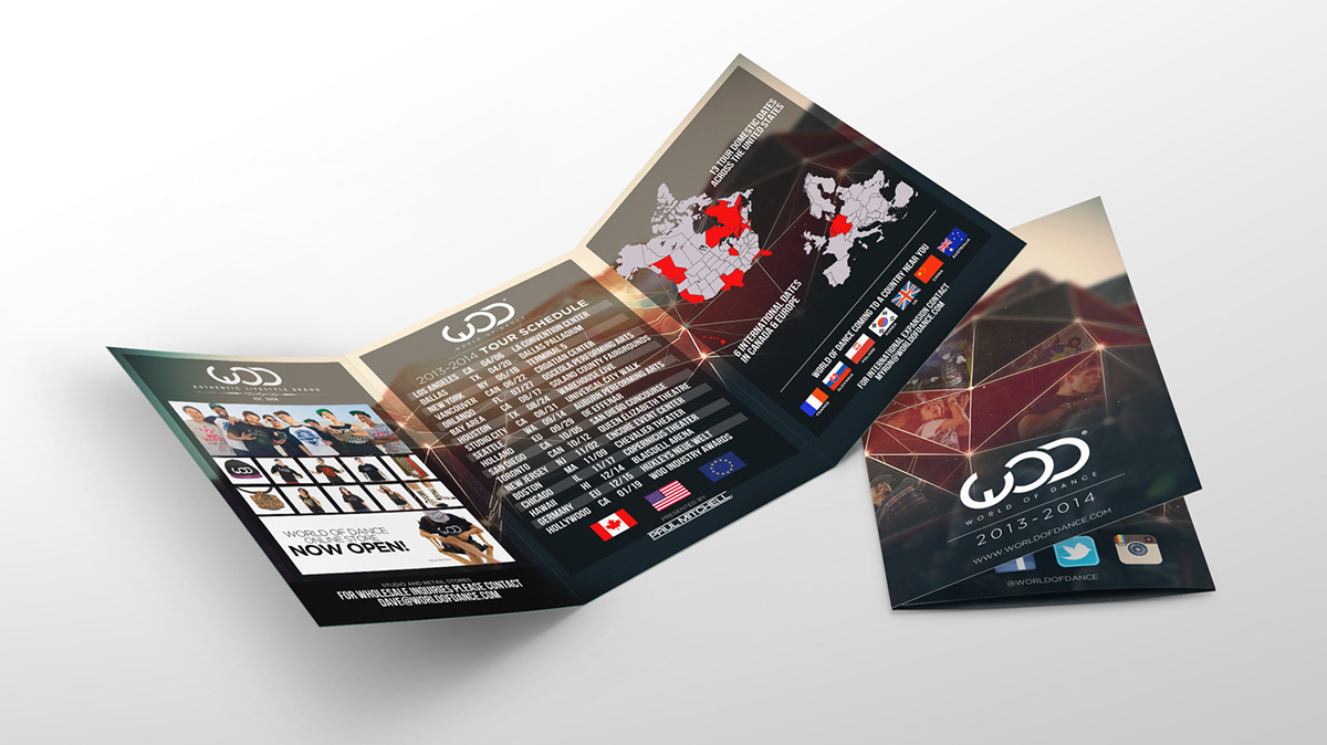 world tri-fold brochure DANCE   Event print