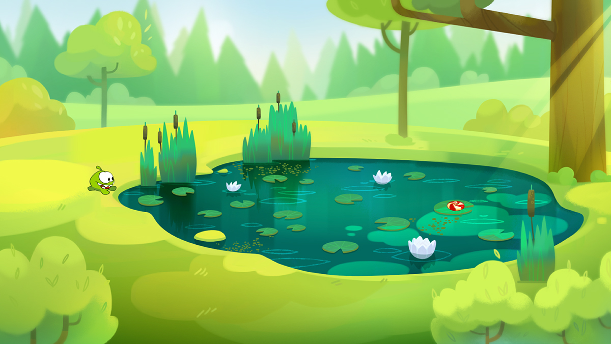 cut the rope om nom backgrounds concept