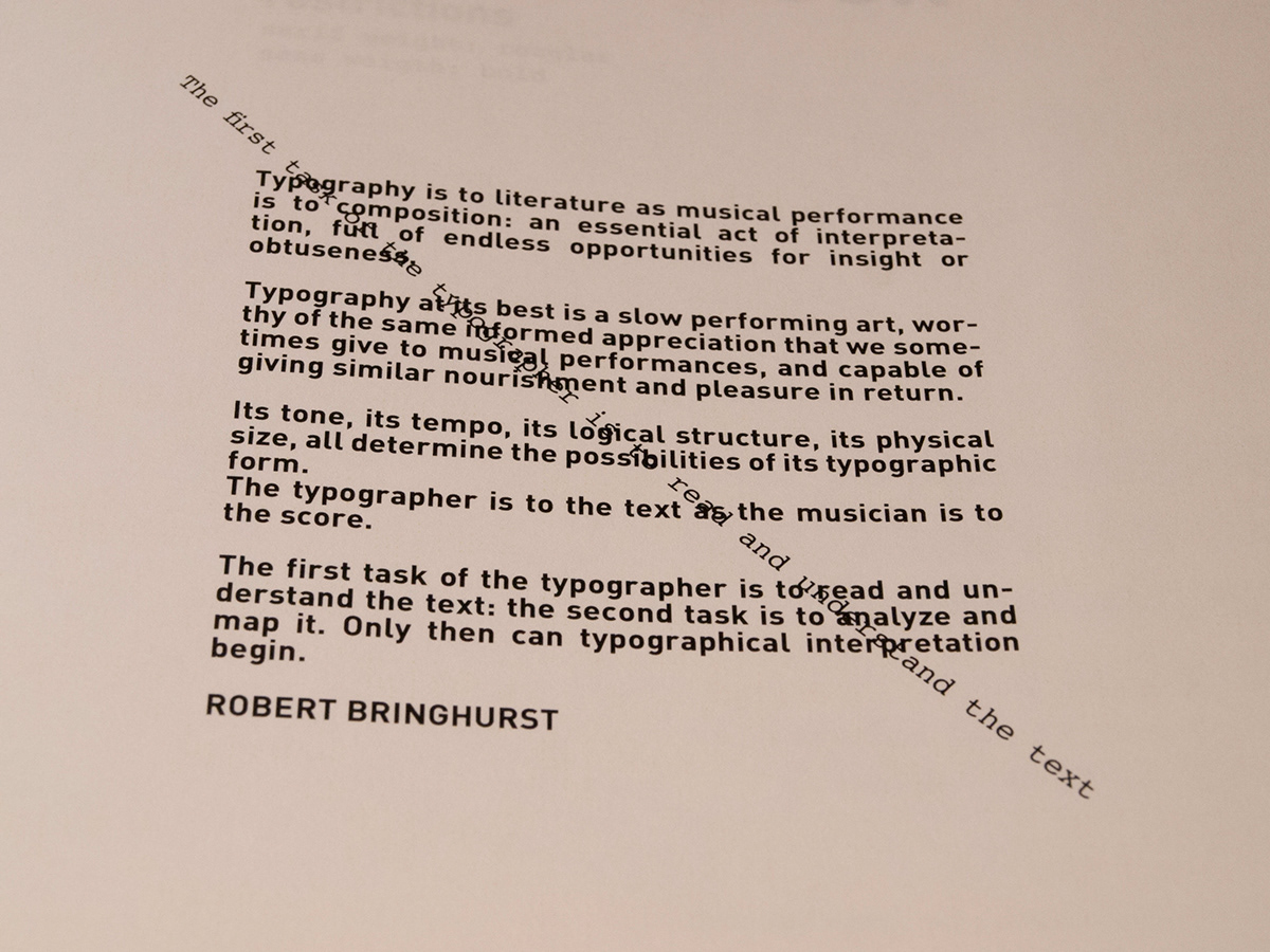 robert bringhurst Morphology plates type courier din book binding