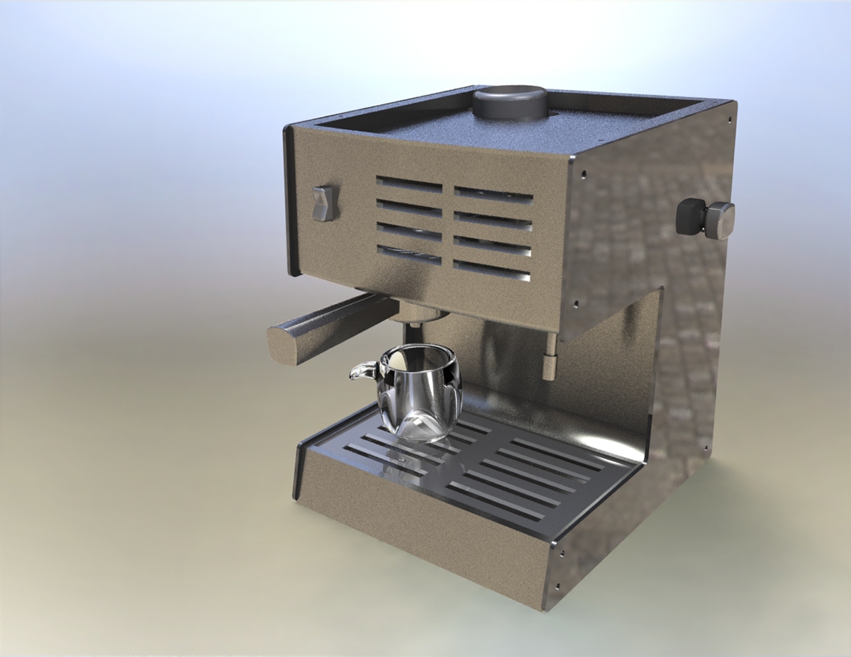 Solidworks AutoCAD espresso machine Retro