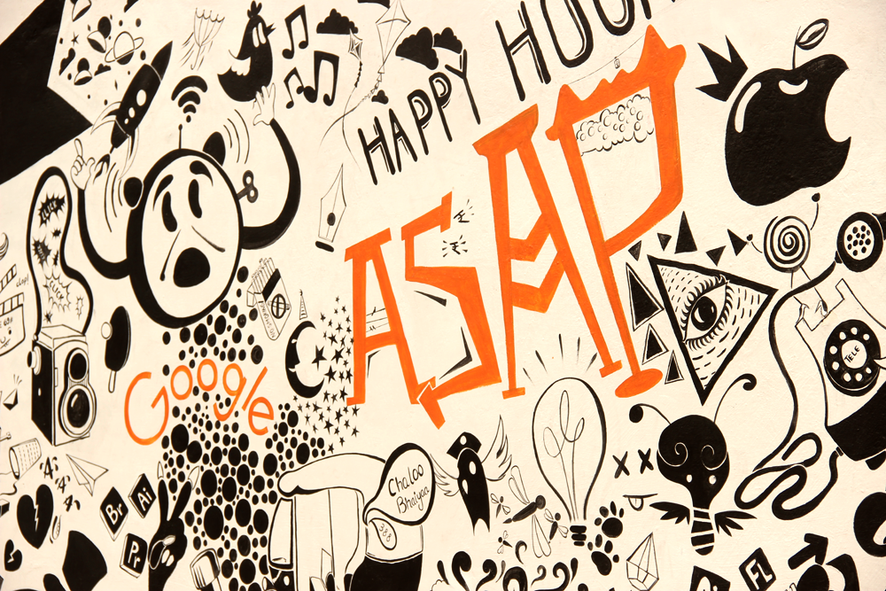 Advertising  doodle wall art