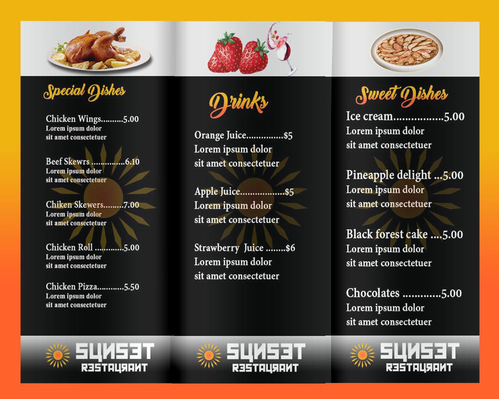 flyer food menu food menu design menu menu design menu restaurant  menus restaurant restaurante Food 