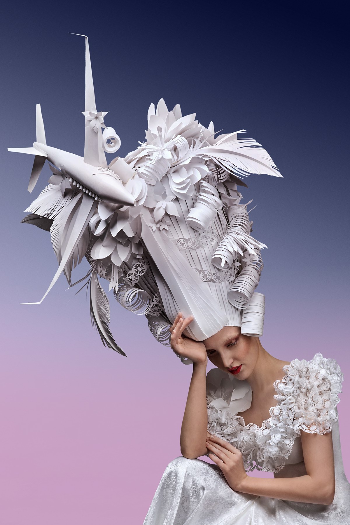 paper skyscraper luxury baroque paper art paper sculptures wig airplane costume ship