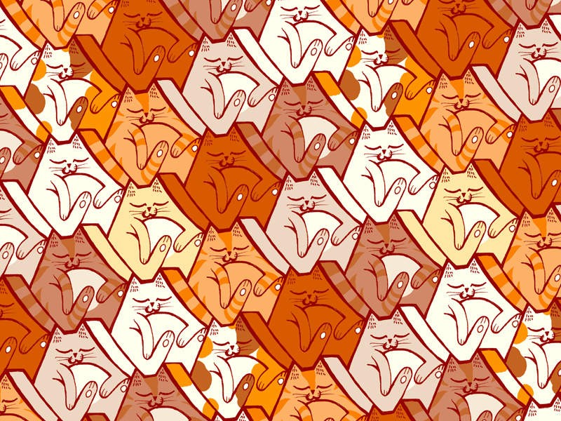 animal Tessellation print surface Colourful  funny