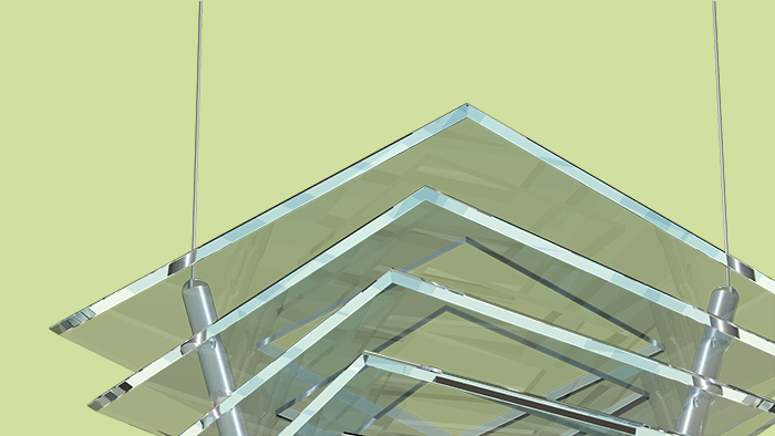 light Lampada facon gradus piramid glass illusion Trasparent 3D studio MAX Work 