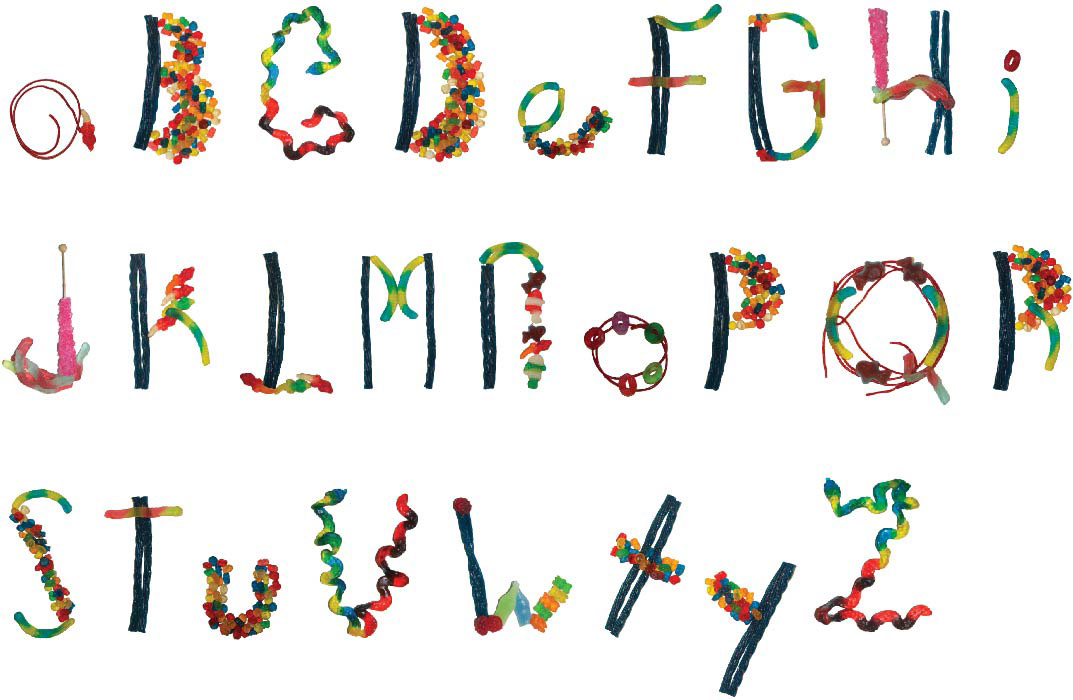 Candy school art student alphabet