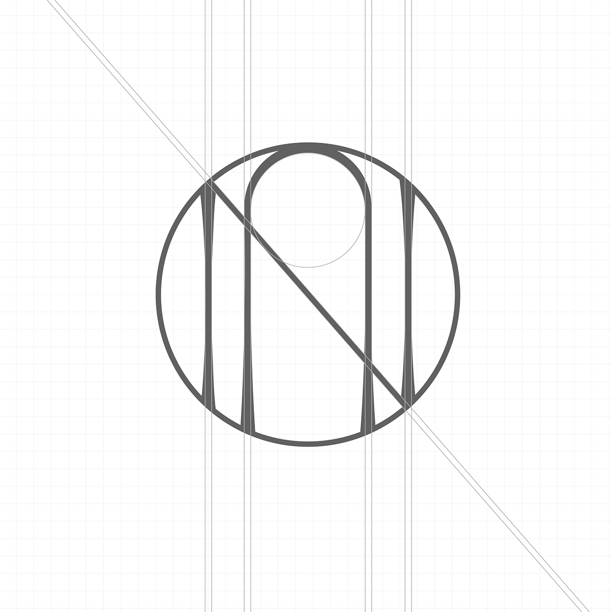 logo luxury Logotype elegant refined cercle lines grid women Fashion 