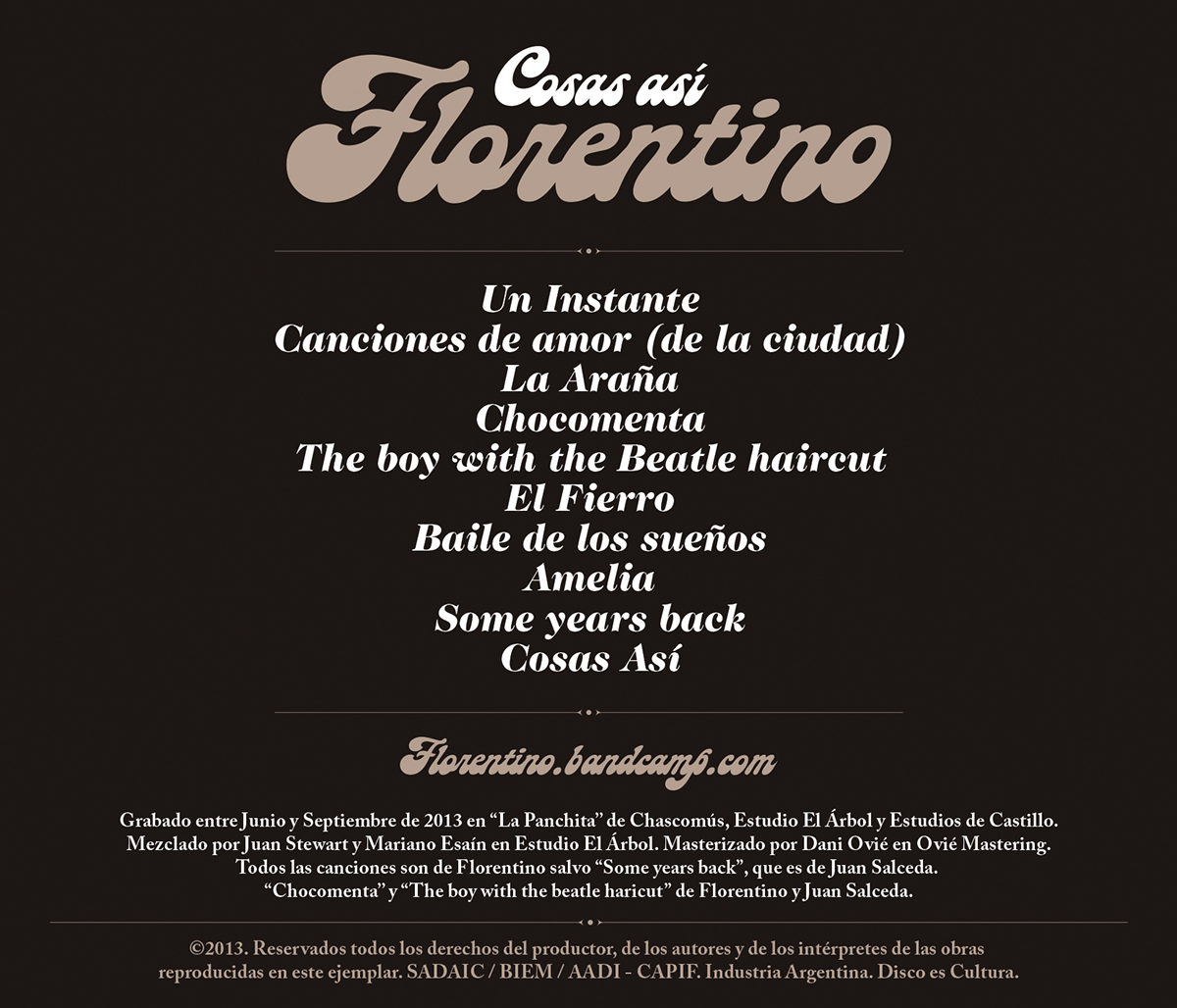 folk indie Florentino cd Album design