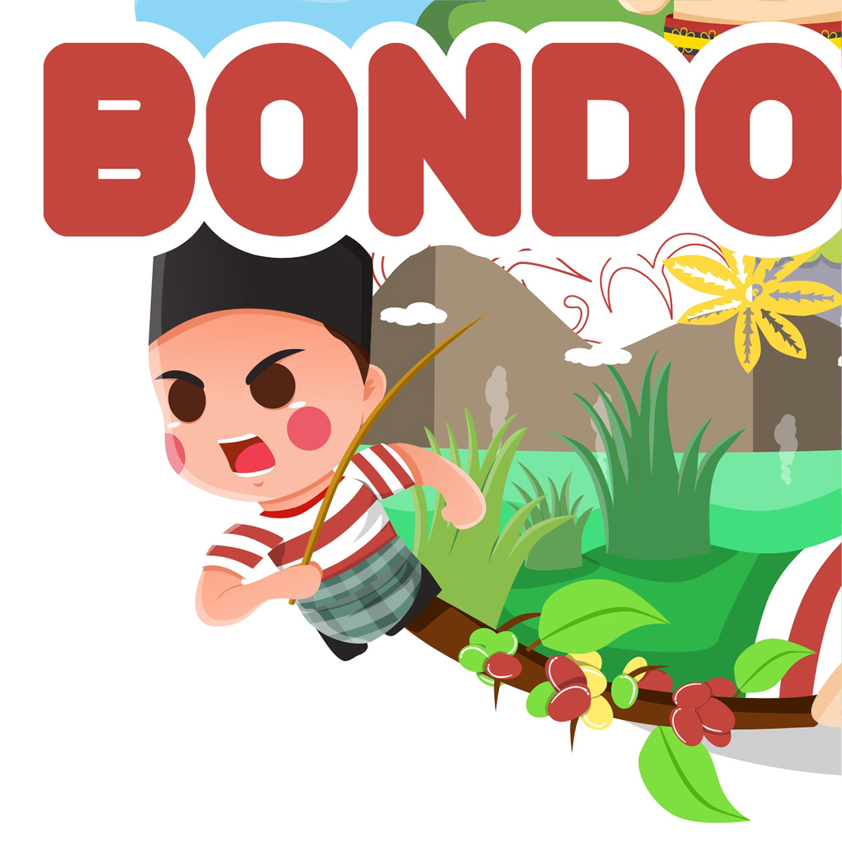 bondowoso vector indonesia tshirtdesign cartoon branding  ILLUSTRATION  logo