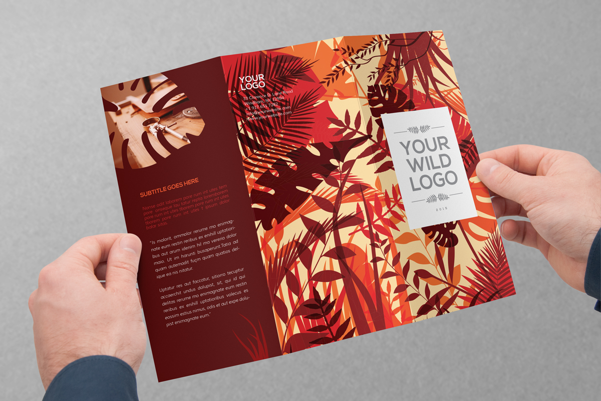 trifold brochure Nature colorful modern template