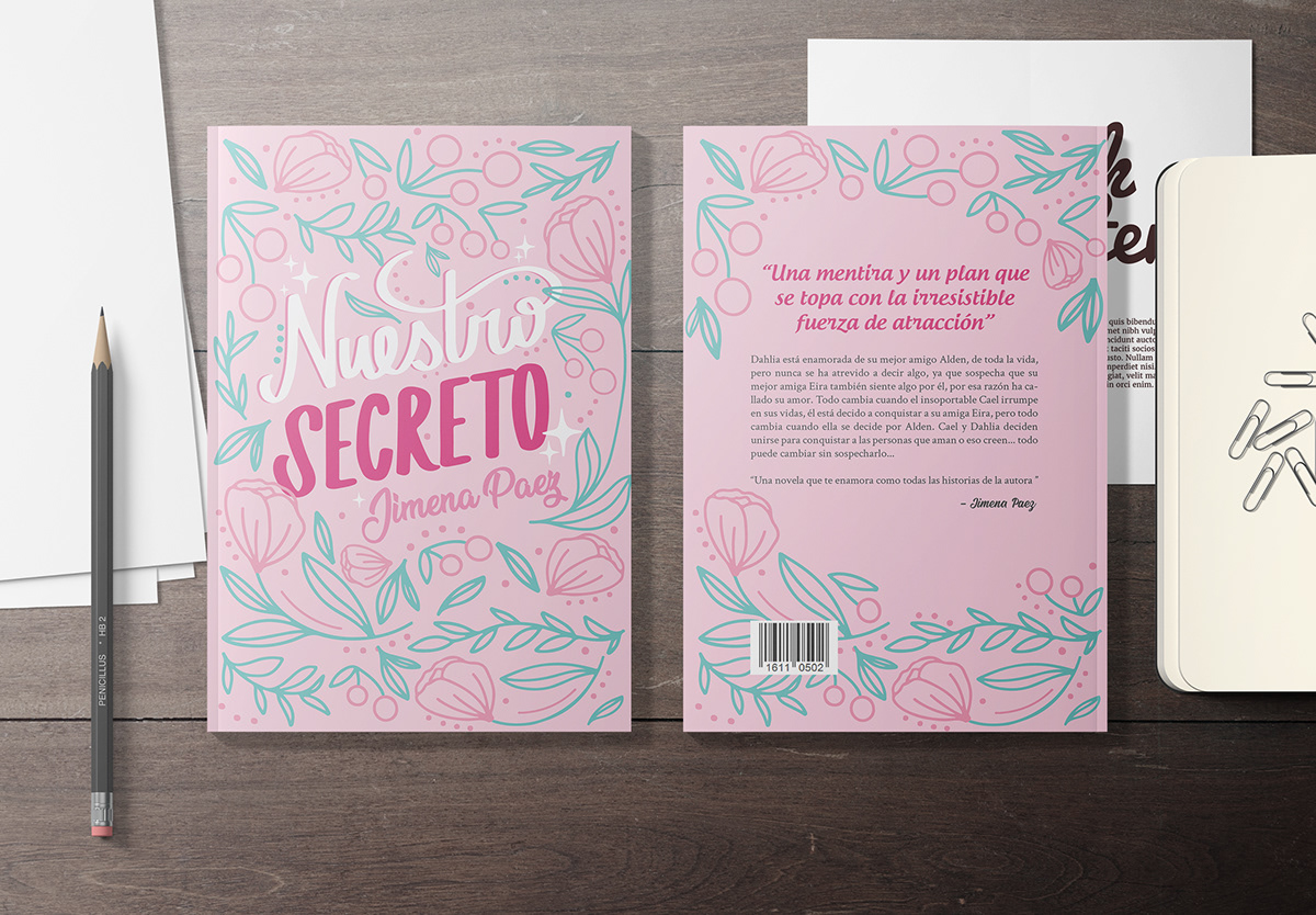 design romance secreto rosa contenido diseño gráfico Diseño editorial