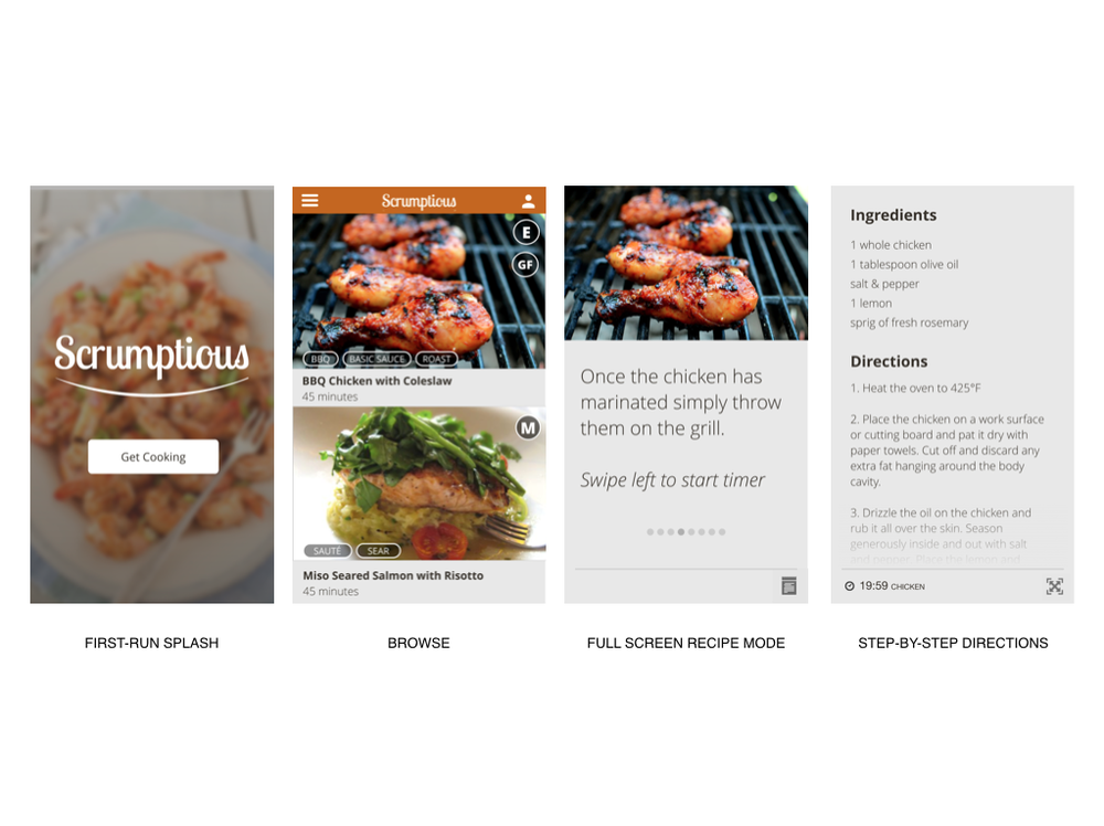 cooking ux UI Interface design mobile ios app