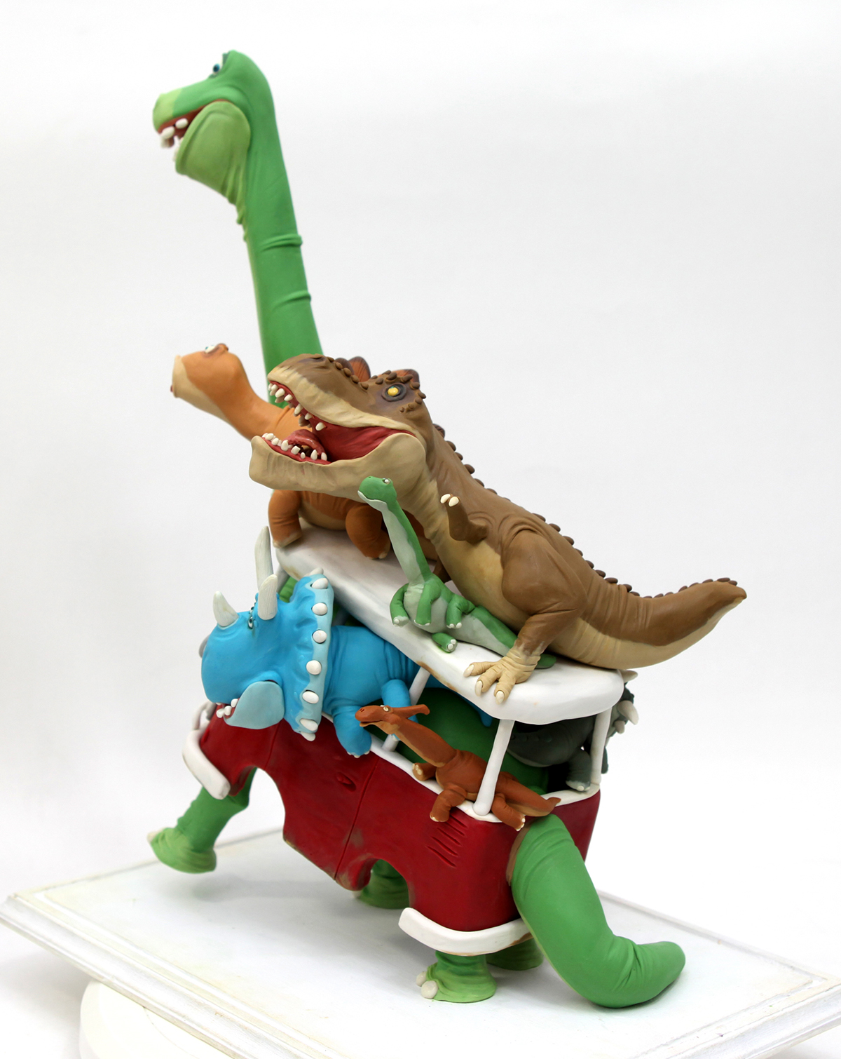 Dinosaur bus clay figure funny Character concept art sculpture