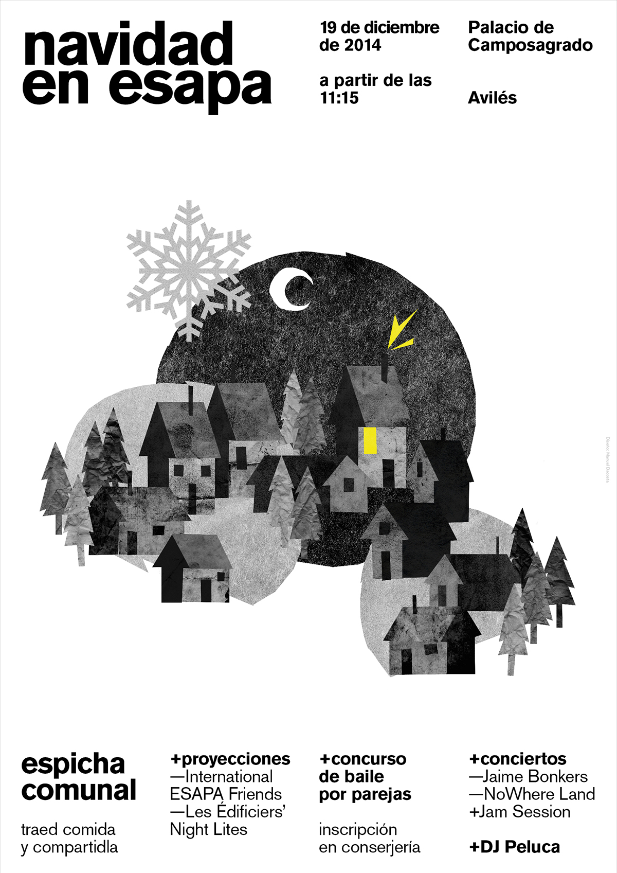 navidad Christmas holidays collage village paper cut Digital Collage digital illustration esapa avilés