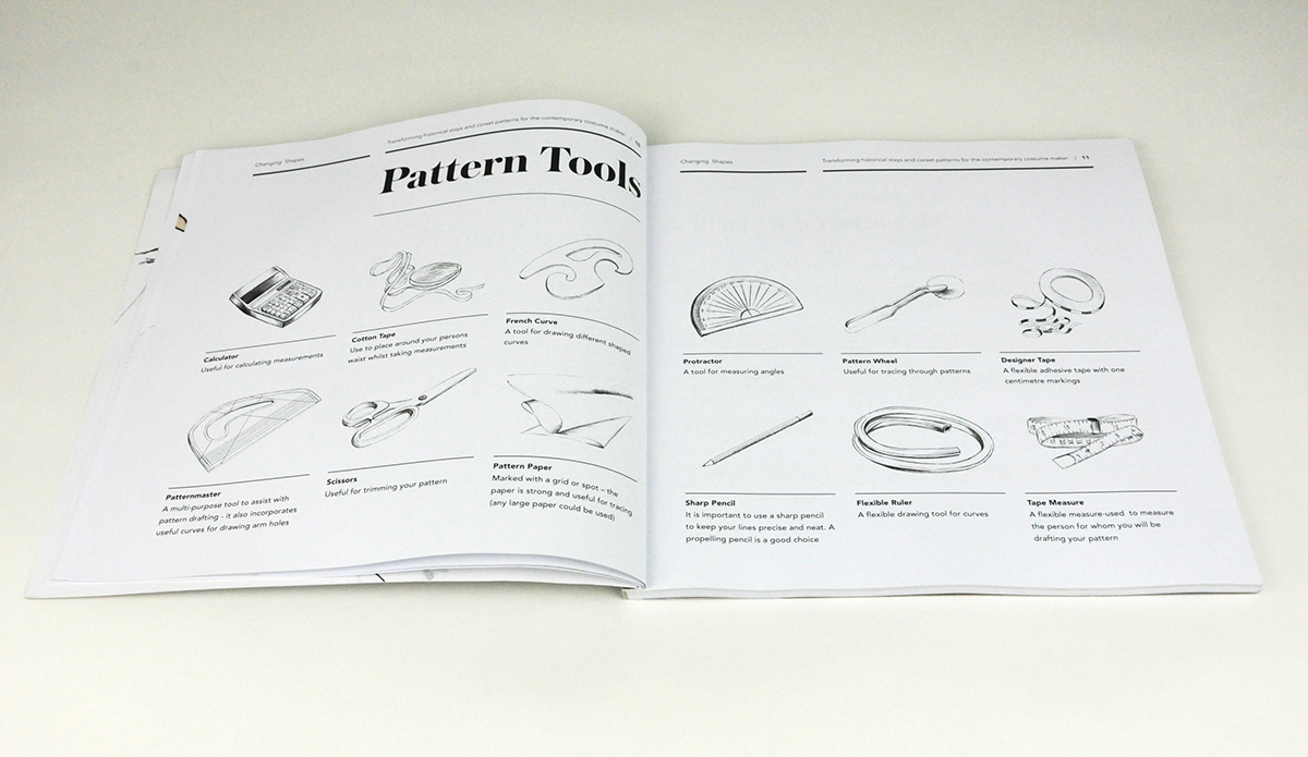 Changing shapes Corset design Process Book Corest patterns pattern designs Mandy Barrington Tom Berne Corset illlustration Figure Illustration female form