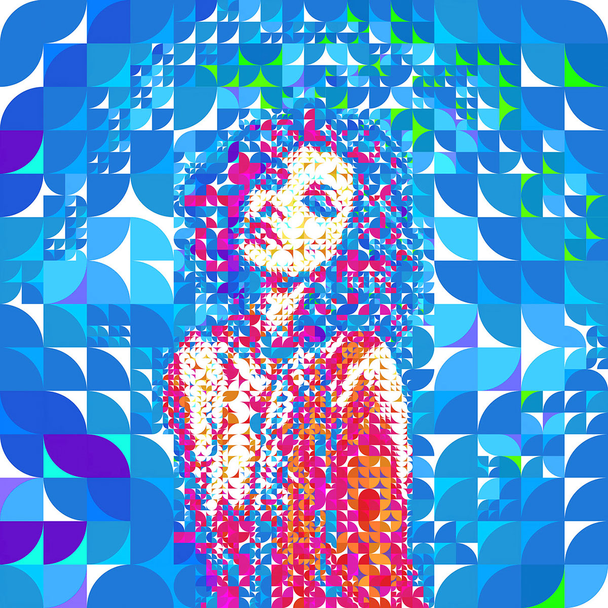 woman girl mosaic poster pictures poligons free download dotz Style art