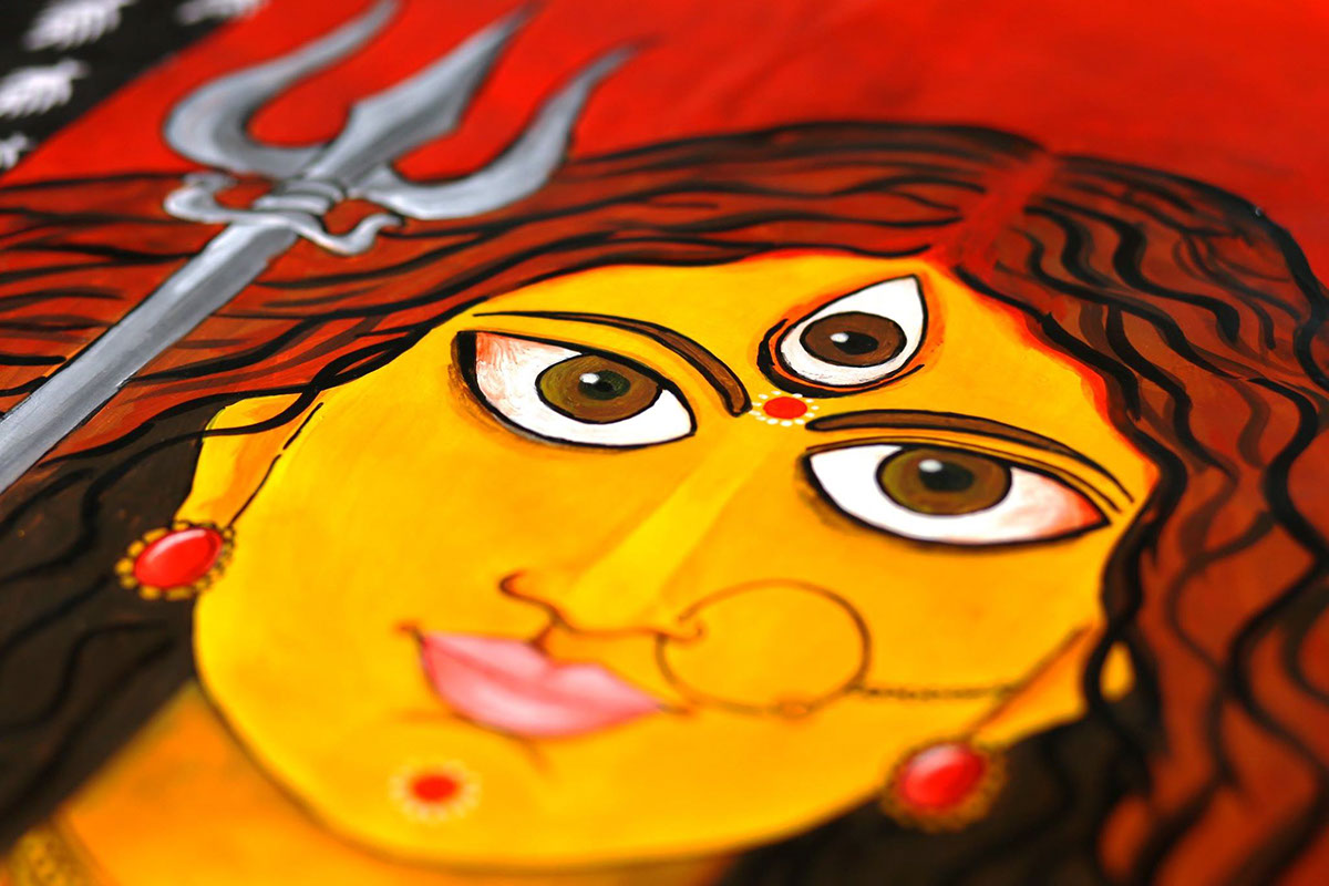 art Durga acrylic paper Acrylic On Paper