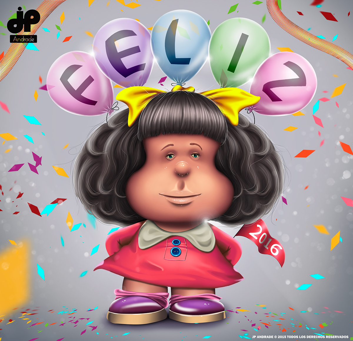 mafalda digital painting photoshop wacom feliz año