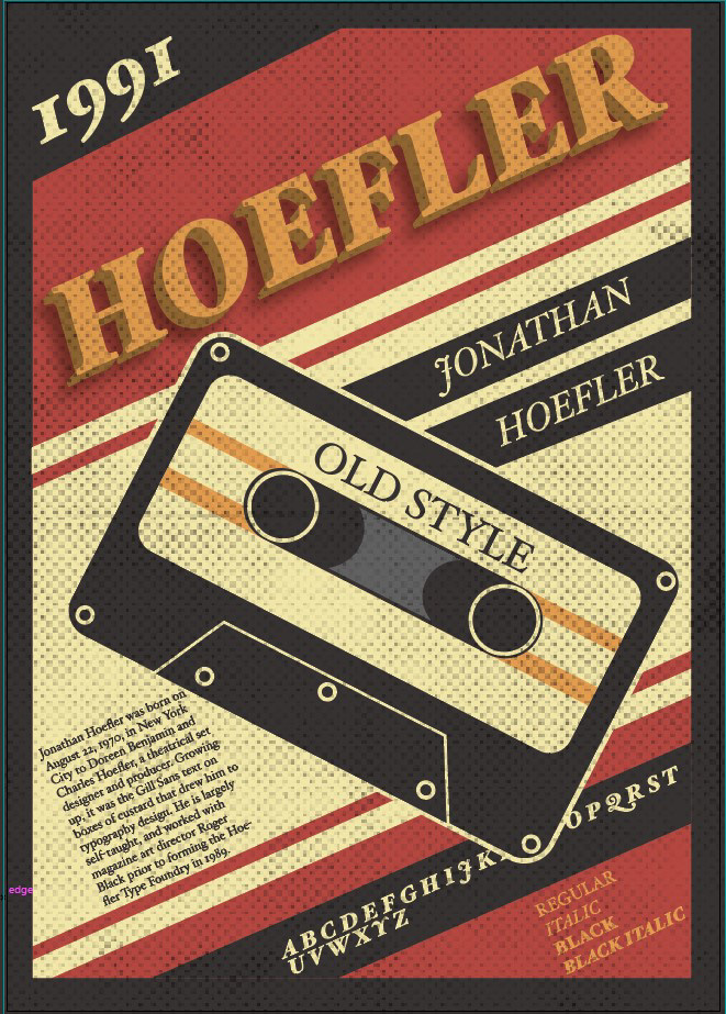 adobe design Digital Art  hoefler text Illustrator jonathan hoefler poster Typeface typeface poster typography  